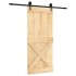 Puerta corredera con herrajes madera maciza de pino 90x210