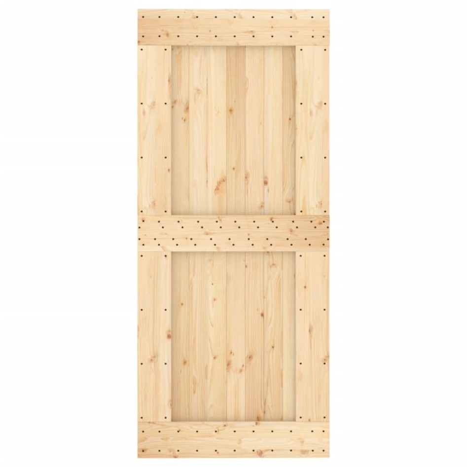 Puerta corredera con herrajes madera maciza de pino 90x210