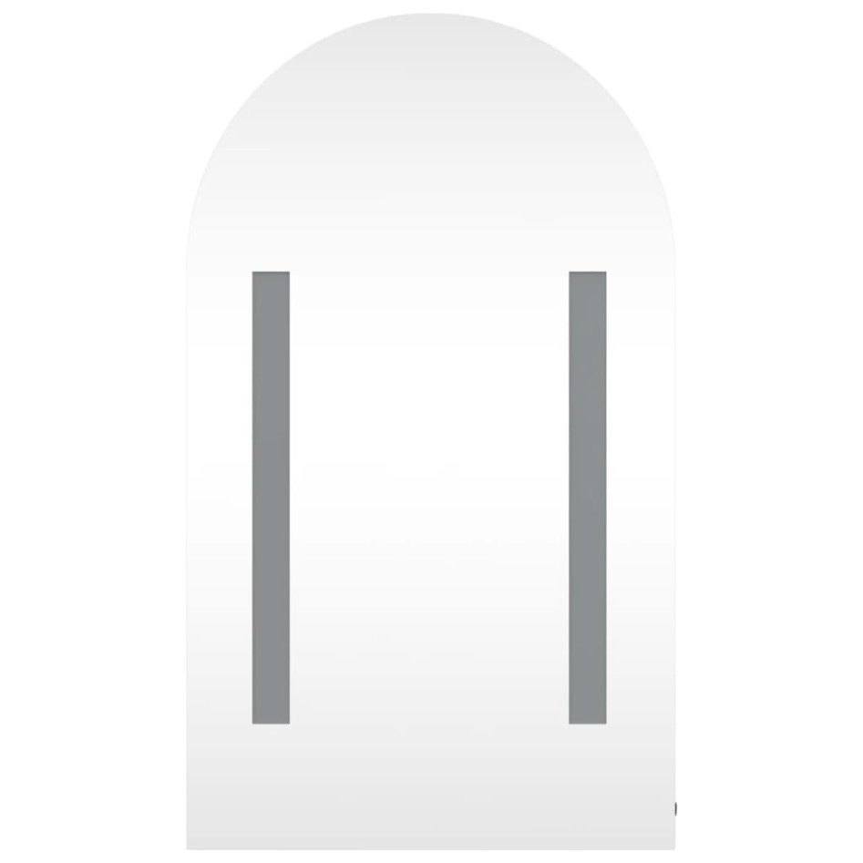 Mueble de baño con espejo arqueado y luz LED gris 42x13x70