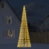 Árbol de Navidad en asta bandera 1534 LED blanco cálido 500