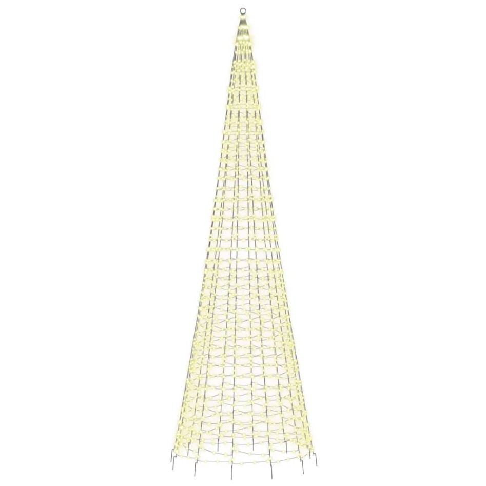 Árbol de Navidad en asta bandera 1534 LED blanco cálido 500