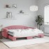 Sofá cama nido con colchón terciopelo rosa 80x200