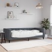 Sofá cama con colchón terciopelo gris oscuro 90x190 cm