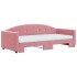 Sofá cama nido con colchón terciopelo rosa 90x200