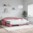 Sofá cama nido con colchón terciopelo rosa 100x200
