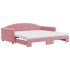 Sofá cama nido con colchón terciopelo rosa 100x200