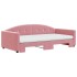 Sofá cama nido con colchón terciopelo rosa 100x200
