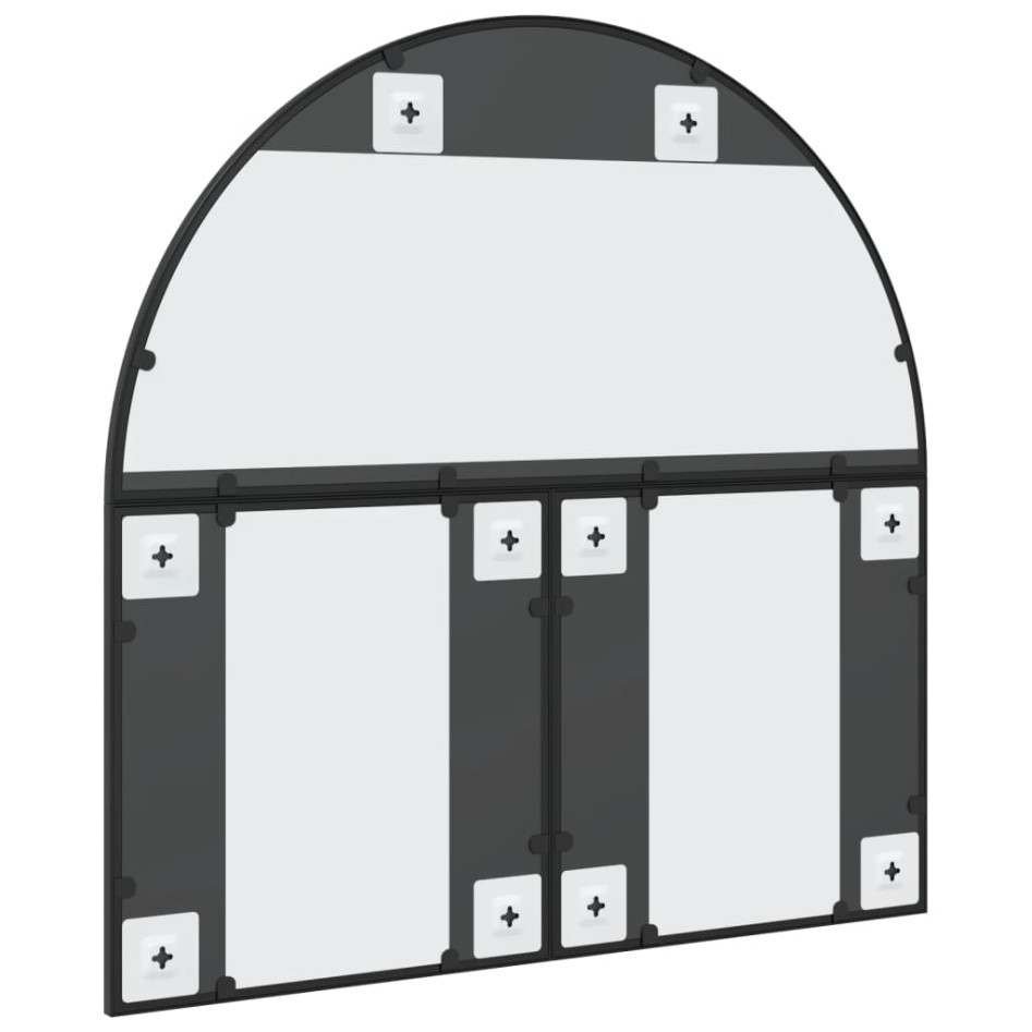 Espejo de pared arco de hierro negro 80x80
