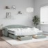 Sofá cama nido con cajones terciopelo gris claro 100x200