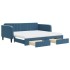 Sofá cama nido con cajones terciopelo azul 100x200