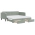 Sofá cama nido con cajones terciopelo gris claro 90x190