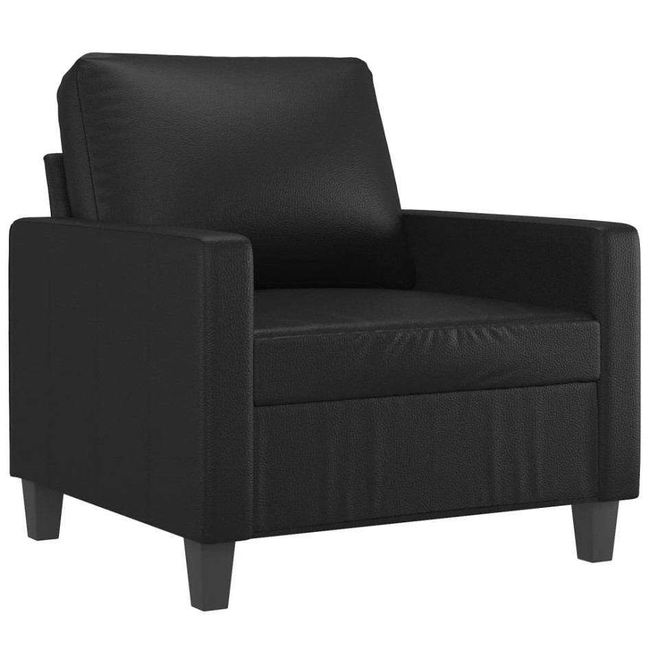 Sillón cuero sintético negro 60