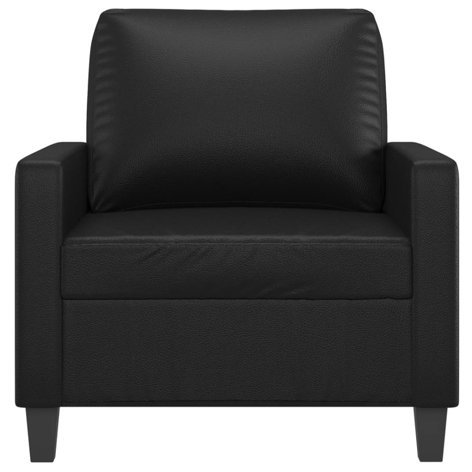 Sillón cuero sintético negro 60