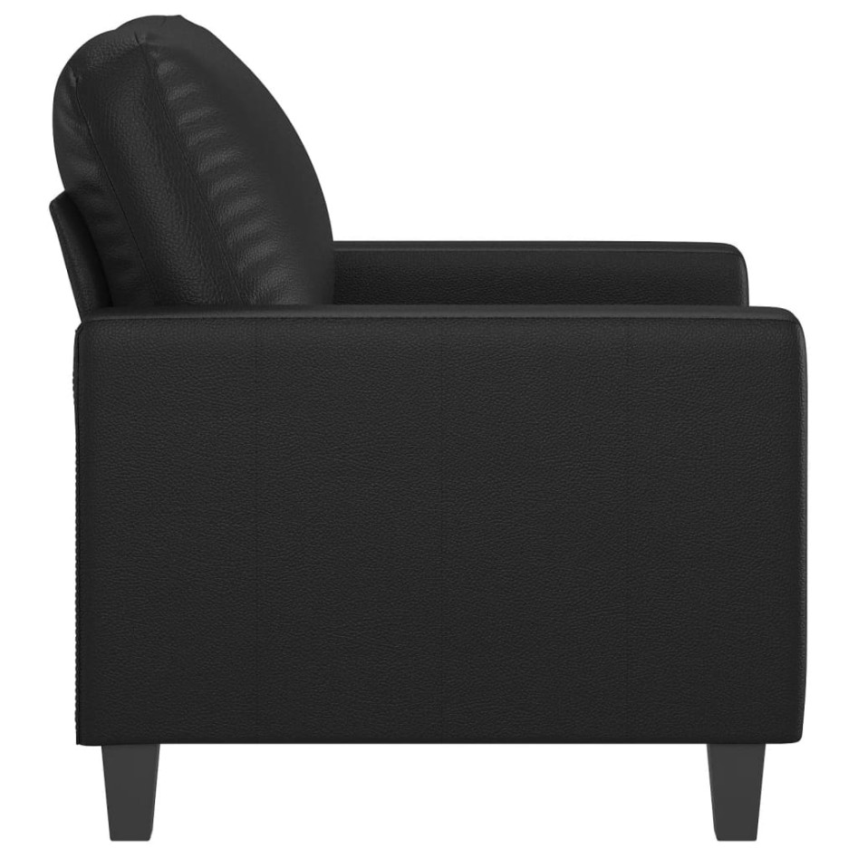 Sillón cuero sintético negro 60