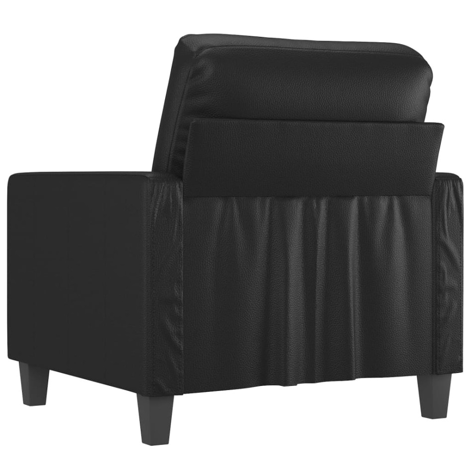 Sillón cuero sintético negro 60