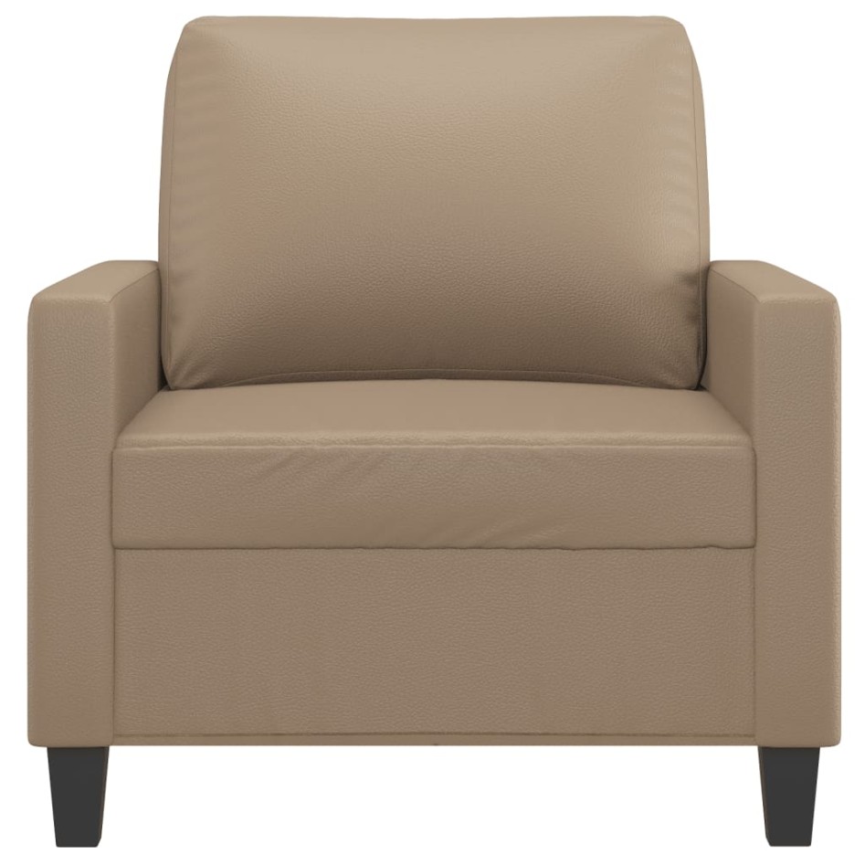 Sillón cuero sintético color capuchino 60