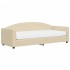 Sofá cama con colchón tela crema 80x200