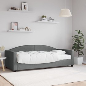 Sofá cama con colchón tela gris oscuro 90x190