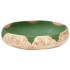 Lavabo sobre encimera ovalado cerámica verde marrón 59x40x15