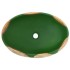Lavabo sobre encimera ovalado cerámica verde marrón 59x40x15