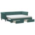 Sofá cama nido con cajones terciopelo verde oscuro 80x200
