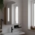Mueble de baño con espejo arqueado y luz LED roble 42x13x70