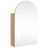 Mueble de baño con espejo arqueado y luz LED roble 42x13x70