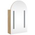 Mueble de baño con espejo arqueado y luz LED roble 42x13x70