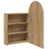 Mueble de baño con espejo arqueado y luz LED roble 42x13x70