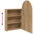Mueble de baño con espejo arqueado y luz LED roble 42x13x70