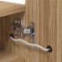 Mueble de baño con espejo arqueado y luz LED roble 42x13x70