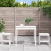 Mesa y sillas de jardín 3 piezas madera maciza de pino blanco