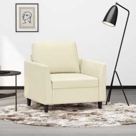 Sillón cuero sintético crema 60