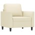 Sillón cuero sintético crema 60