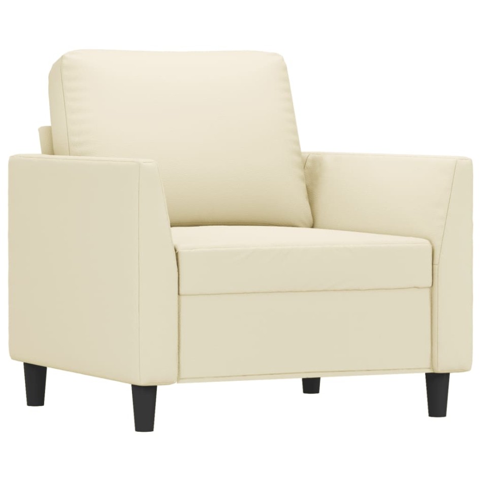 Sillón cuero sintético crema 60