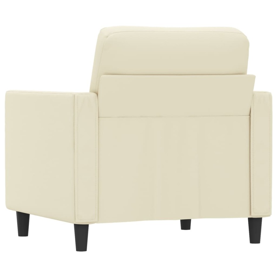 Sillón cuero sintético crema 60