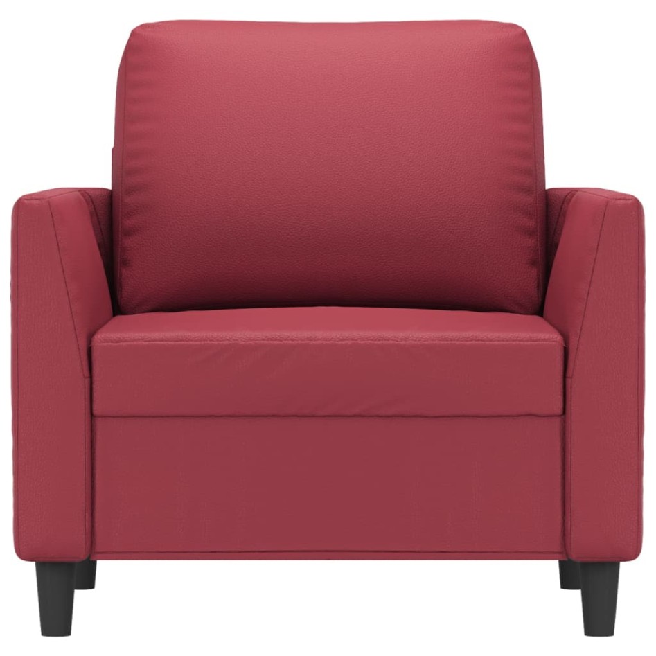 Sillón cuero sintético rojo tinto 60