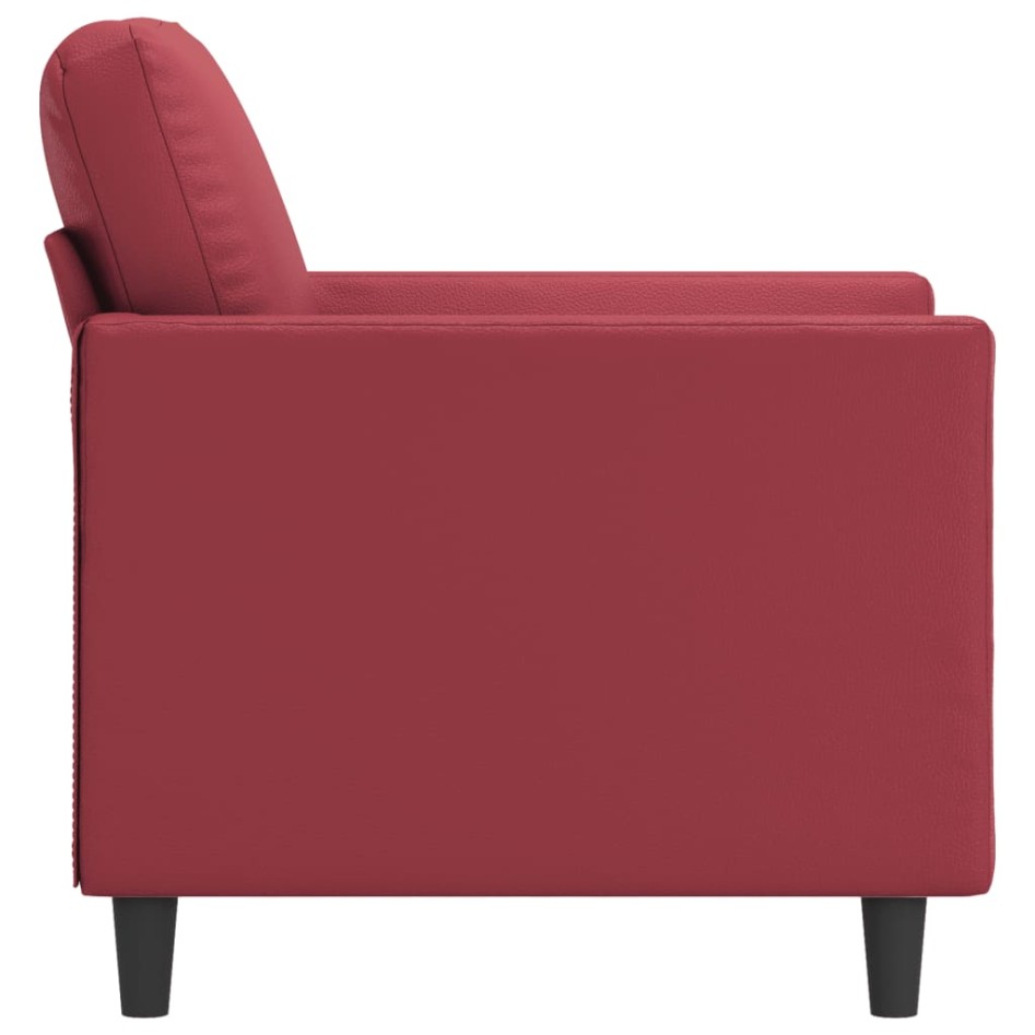Sillón cuero sintético rojo tinto 60