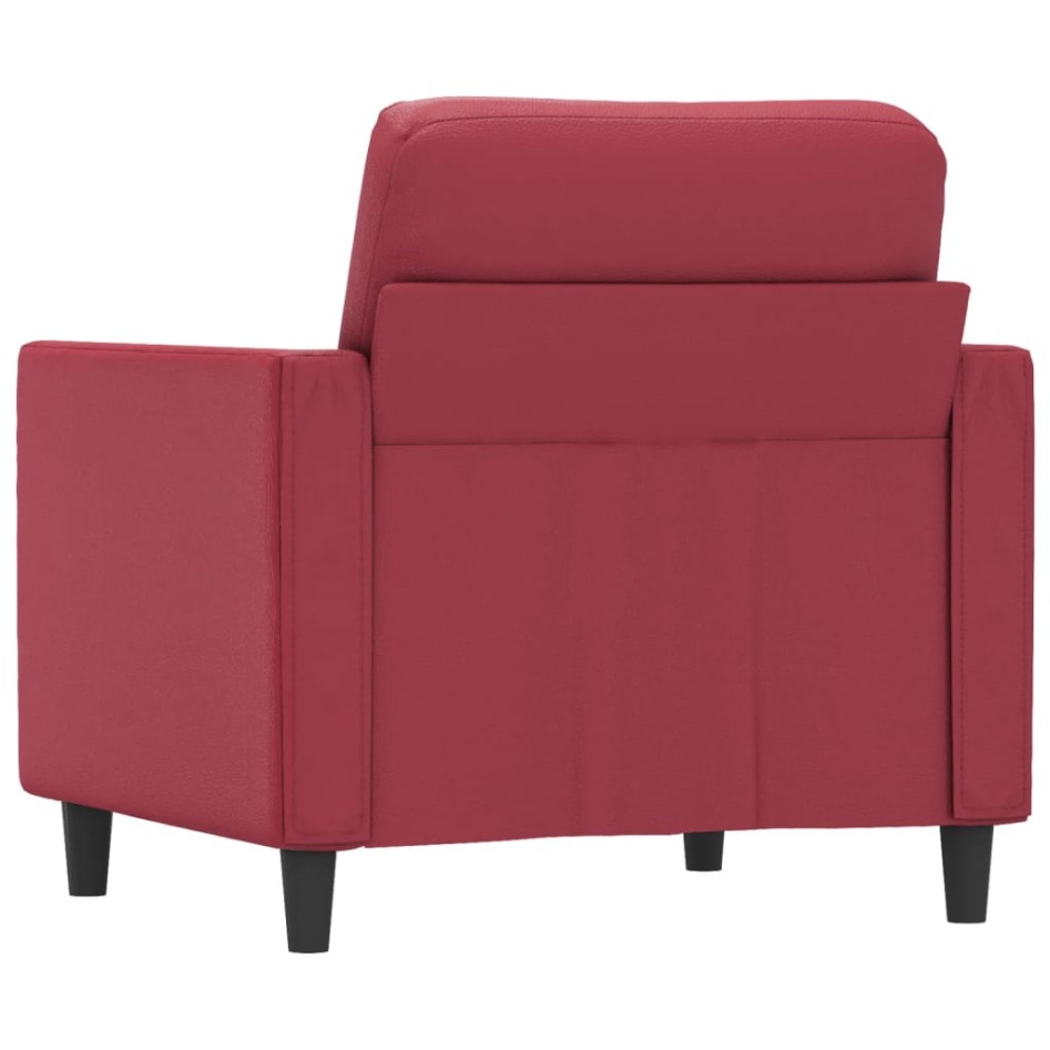 Sillón cuero sintético rojo tinto 60