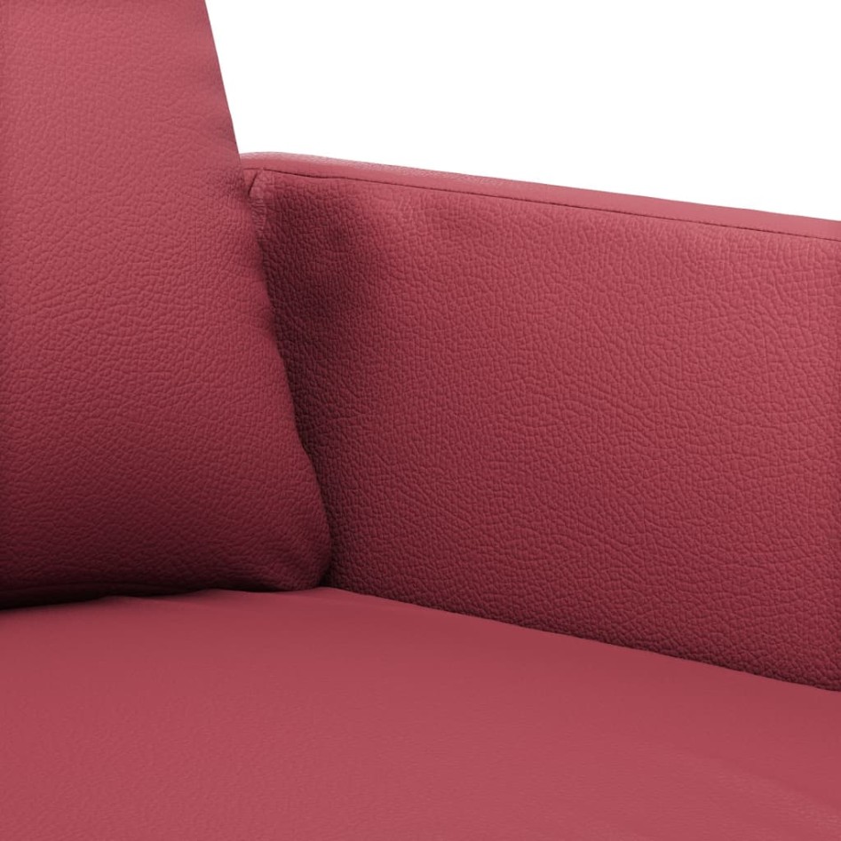 Sillón cuero sintético rojo tinto 60