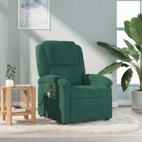 Sillón de masaje reclinable de terciopelo verde