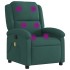 Sillón de masaje reclinable de terciopelo verde