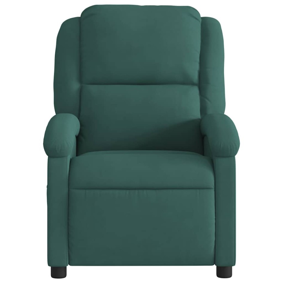 Sillón de masaje reclinable de terciopelo verde