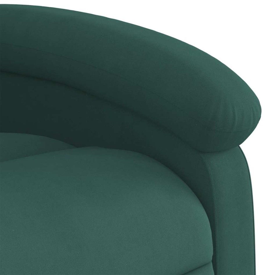Sillón de masaje reclinable de terciopelo verde