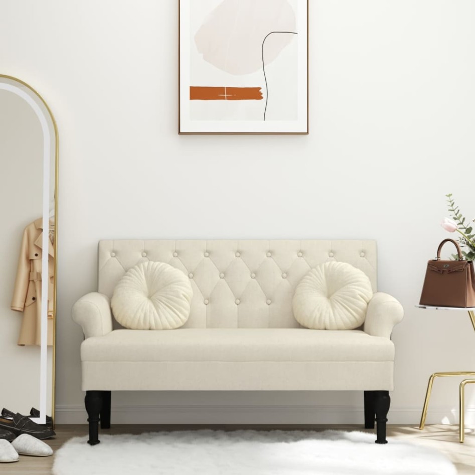 Banco con respaldo lino 120x62x75,5