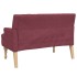 Banco con cojines tela rojo tinto 113x64,5x75,5