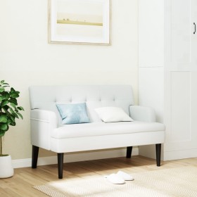 Banco con respaldo cuero sintético blanco 112x65,5x75