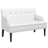 Banco con respaldo cuero sintético blanco 112x65,5x75