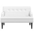 Banco con respaldo cuero sintético blanco 112x65,5x75