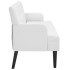 Banco con respaldo cuero sintético blanco 112x65,5x75